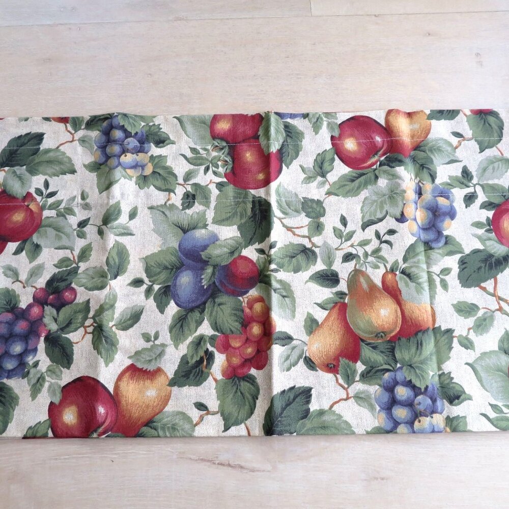 Vintage Fruit Pattern Window Valance Topper 60"x15" Country Made In USA